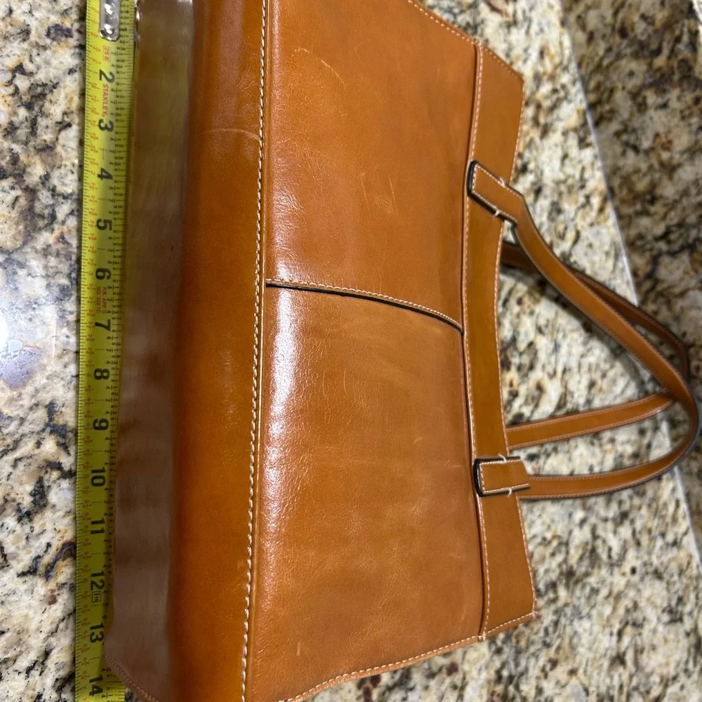 Vintage Unisex bag Elegant Tan Leather Men's Bag by Giani Bernini Preowned
